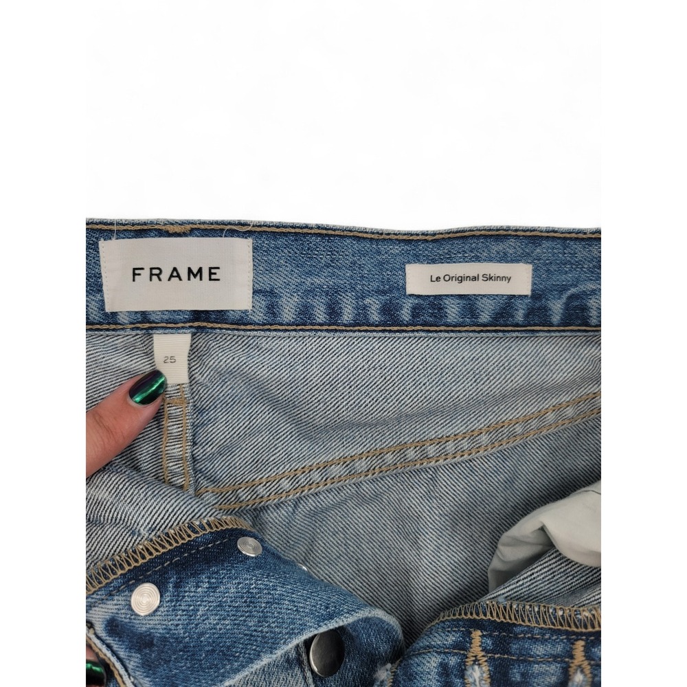 Frame Womens 25 Skinny Jeans Cotton Blue‎ Le Original Mid Rise Denim - Picture 5 of 6